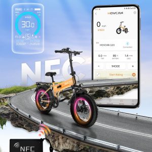 Movcan Q20 Folding Electric Bike for Adults, 1500W Ebike 52V15.6Ah Hidden Battery, 30MPH 20x4”Fat Tire Ebike, 7-Speed, Hydraulic Brakes,Lockable Shock Absorption, Electric Bicycle Off-Road Commuter