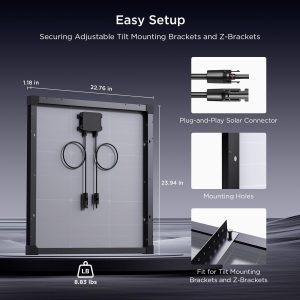 Callsun 50 Watt Solar Panel 12V, N-Type 16BB 50W Solar Panel,25% High Efficiency Monocrystalline PV Modules,Ideal for RV, Van, Trailer, Camper, Marine, Rooftop,Off-Grid (50w Single Panel)