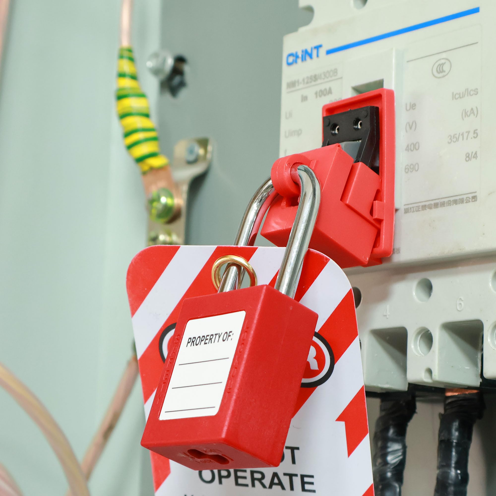 AuRandoo 12 Pack Circuit Breaker Lockout Kit - Single Pole Clamp-On 120/277V Breaker Box Lock & Electrical Panel Lockout Device Lock Out Tag Out OSHA Compliant - Image 6