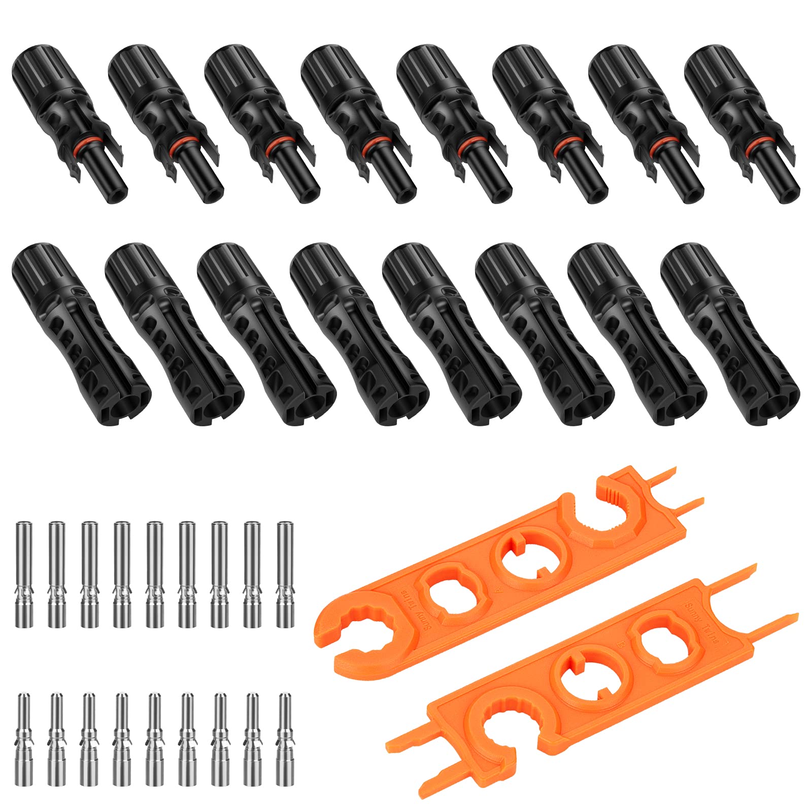 Geosiry 16 PCS 8AWG Solar Connectors with Spanners, 8 Pair Solar Panel Connectors Male/Female (8 Pairs 8AWG Solar Connectors)