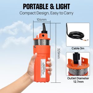 ECO-WORTHY Solar Well Pump Kit - 100W Solar Panel with 12V Deep Well Water Pump for Off-grid Living or Irrigation, Farm & Ranch-DELIVERY IN 2 PARCELS One