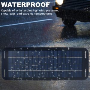 Solar Panel Kit, 30w 12v Solar Trickle Charger, 14 X 5 inch Portable Solar Powered Charger Kit with 4 Suction Cups, High-Efficiency Car Battery Charging for Car Rv Boat Motorcycl