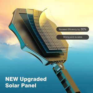 OKPRO Solar Lights Outdoor, 168LED 6500K Flood Light Dusk to Dawn, 8 Sides Solar Outdoor Lights with Motion Sensor, IP66 Waterproof Solar Street Lights Outdoor for Yard, Pools(4 Pack)