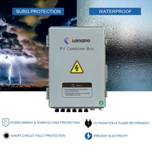 lopopvsys Solar 6 String PV Combiner Box with Lightning Arreste, 15A Rated Current Fuse and 2P 63A Circuit Breakers for On/Off Grid Solar Panel System (6 String PV Combiner Box)