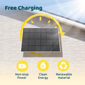 NETVUE Solar Panel for Bird Feeder Camera only, Type-C Charger, IP65 Waterproof for Outdoors, 3W Continuously Power Supply, 360° Swivel Bracket