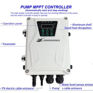 JENENSERIES Pump 500W DC 48V Solar Water Pumps, Max head 393ft,7.9GPM Flow,3 inch Solar deep well submersible Pumps with MPPT controller float switch kits for home or farm