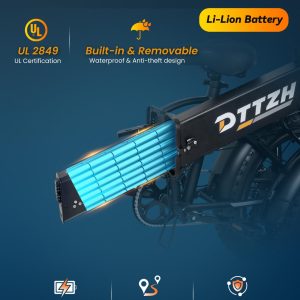 DTTZH Folding Electric Bikes for Adults, 1000W 30MPH Foldable Ebike, 20 Inch Fat Tire Folding Commuter E Bike, 60 Miles 48V 15Ah Removable Battery, UL2849 Adults Electric Bicycle Black