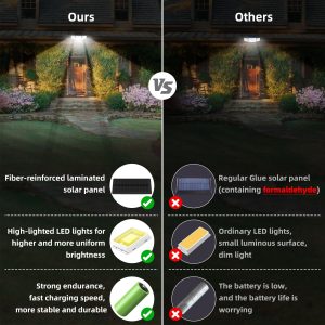 daphino 2500LM Solar Lights Outdoor with Motion Sensor,3 Head 270° Wide Angle Street Area Lights, IP65 Waterproof Security Lighting with 3 Modes(Non-Remote,2 Pcs)