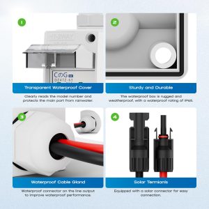 Solar Panel Disconnect Switch, CGELE 32 Amp DC 500V Breaker Box PV Disconnect Switch Miniature Circuit Breaker with IP65 Waterproof Box-Upgrade