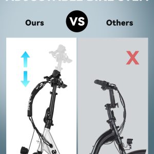 Qlife Electric Bike for Adults, Mars 20'' Fat Tire Folding Ebike with Peak 1200W Motor, 7 Speed 28MPH, 48V 499Wh Removable Battery Max Range 55 Miles, Foldable Electric Bicycle, White