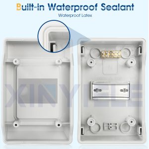 XINYIELE Outdoor Circuit Breaker Box,Power Distribution Box,Circuit Breaker Panels,Sub Panel Breaker Box, Electrical Panel Box with Clear Cover, Bus Bars and DIN Rail for Indoor and Outdoor(SH-4WAY)