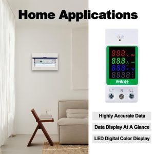 AC Digital Energy Meter,AC 80-270V 100A Ampermeter Voltmeter Ammeter Voltage Tester Amps Watt Kwh Frequency Power Factor Meter Multimeter (Built-in CT)