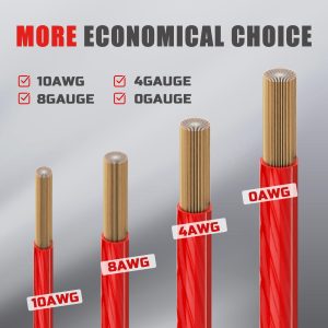 AWELTEC 8 Gauge Wire, 25 Feet Red Power Ground Wire Cable, Primary Automotive Wire, Copper Clad Aluminum Wire for Battery Cable, Car Audio, Amp Wiring, Generator, Automotive, RV