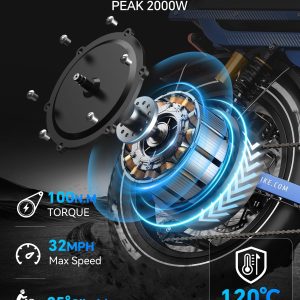 TESWAY 52V 60AH 200 Miles Long Range Ebike, 2000W Versatile Electric Bike,4-Piston Hydraulic Brakes & Full Suspension, 20x4.0 All Terrain Fat Tire EBike with 2 Seaters