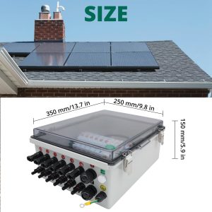 Solar PV Combiner Box, Transparent DC Combiner Box - 6-in-1 Design with IP65 Rating, 550V DC Breaker, and Advanced Lightning Protection for Residential and Commercial Solar Systems