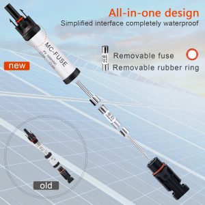 Pvfarosh 10A Solar Fuse Connector IP68 Waterproof 1000V in-line Fuse Holder 10A Male and Female Connector Waterproof in-Line Fuse Holder (Contains 8 fuses + 4 Solar Fuse Holders)