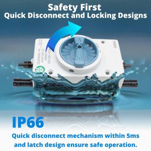 Solar Panel Disconnect Switch - HXH 1000V DC Isolator Switch, 1-in-1-out, 32Amp Outdoor Rated IP66 Quick Disconnect for Solar Systems