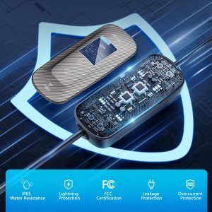 2025 New Portable Level 2 EV Charger (40Amp, 240V, NEMA 14-50P) with 23 Ft Cable. The Mobile Electric Vehicle Equipment Works Home Car Charging, Offering Charging for EV Model