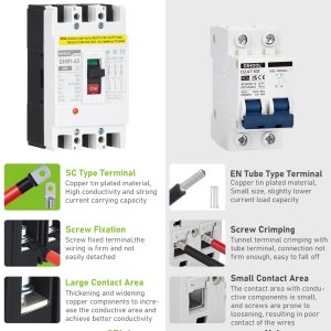 DIHOOL Industrial Miniature Circuit Breaker 3 Pole 60 Amp 277/480V AC, Thermal Magnetic Trip,AC Disconnect Switch MCB