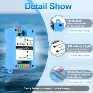 Dual Power Automatic Transfer Switch, 5A DC 5-60V, Fast Switching, Solar/Battery/Adapter Backup Power Selector with Reverse & Overload Protection