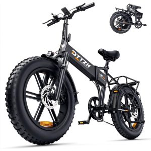 DTTZH Folding Electric Bikes for Adults, 1000W 30MPH Foldable Ebike, 20 Inch Fat Tire Folding Commuter E Bike, 60 Miles 48V 15Ah Removable Battery, UL2849 Adults Electric Bicycle Black