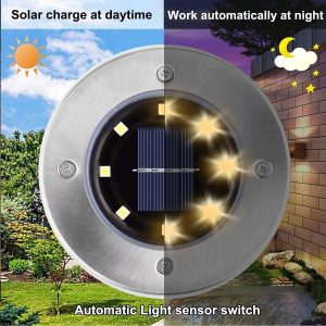 Rayolon Solar Ground Lights, Waterproof Solar Garden Lights, Upgraded Outdoor Garden Waterproof Bright in-Ground Light, Landscape Lighting for Pathway,Yard,Deck,Lawn,Patio,Walkway (12 Pack Warm Light)