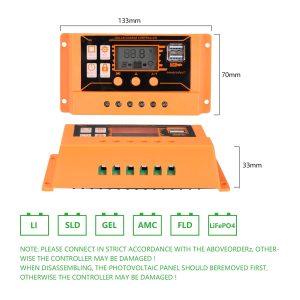 GRENGY 20A PWM Solar Charge Controller 12V 24V Auto with Intelligent Temperature Monitor, Solar Panel Regulator with LCD Display Dual USB Fit for AGM, Sealed, Gel, Flooded, Lifepo4