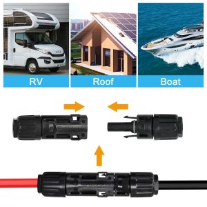 Slocable 8AWG Solar Panel Connector 10mm2, 1500V IP68 Waterproof 70A PV Plug Tinned Copper Pins,5 Pairs