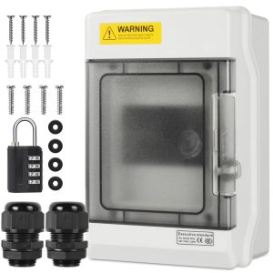 XINYIELE Outdoor Circuit Breaker Box,Power Distribution Box,Circuit Breaker Panels,Sub Panel Breaker Box, Electrical Panel Box with Clear Cover, Bus Bars and DIN Rail for Indoor and Outdoor(SH-4WAY)