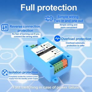 Dual Power Automatic Transfer Switch, 5A DC 5-60V, Fast Switching, Solar/Battery/Adapter Backup Power Selector with Reverse & Overload Protection