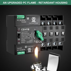 CENYB Automatic/Manual Transfer Switch for Home Generator 3P 100A AC110V Uninterrupted Power Supply DIN Rail Mount Toggle Changeover Module