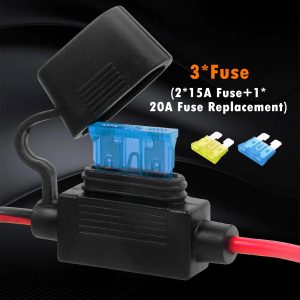 CUZEC 16 AWG Extension Cord Eyelet Terminal with Battery Clamp 12V/ 24V Battery Clip-On for High-Power Inverter and More (13.1FT Long)
