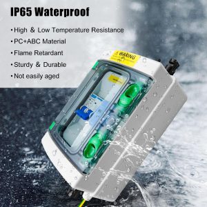 40A DC Solar Disconnect Switch – IP65 PV Circuit Breaker Box, 500V PV Disconnect Switch with Surge Protector & Solar Panel Connectors (Plug-and-Play)