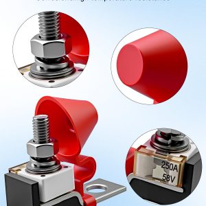 2 PCS MRBF Terminal Fuses Block Kit Suitable for Boats RVs Solar Systems for Inverters Charging Piles Trolling Motors, IP66 Waterproof Fuse, 250Amp 58VDC Max