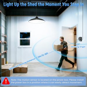 APILAB Solar Shed Light Indoor Outdoor, 2000LM Daytime Available Motion Sensor Pendant Light, Solar Indoor Lights with 4 Lighting Modes Remote Control for Barn, Patio, Gazebo, Shop, Garage