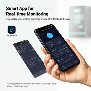 HQST 80 Amp MPPT Solar Charge Controller, 12V/24V/36V/48V Negative Grounding Controller, w/ Smart Bluetooth APP Control, Low-Temp Cut-Off, LCD Display, for Lithium, Sealed, AGM, GEL, Flooded Batteries