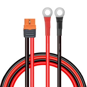 10AWG XT60i to O Ring Terminal Cable 15FT, Solar Battery Charging Cable with XT60i Connector Silicone Wire for Inverter Power Station RV Off Grid