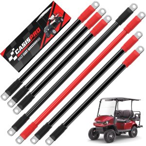 Golf Cart Battery Cables for EZGO TXT 1994-UP 36&48V, 7 PCS 4 Gauge EZGO Battery Cables Wiring Kit, Golf Cart Pure Copper AC/DC Wire Kit