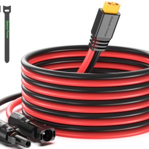 Bateria Power Solar to XT60 Charge Extension Cable 12AWG 10Ft Solar Connector to XT60 Adapter Cable for Solar Panel to LiFePO4 Battery RV Portable Power Station Solar Generator