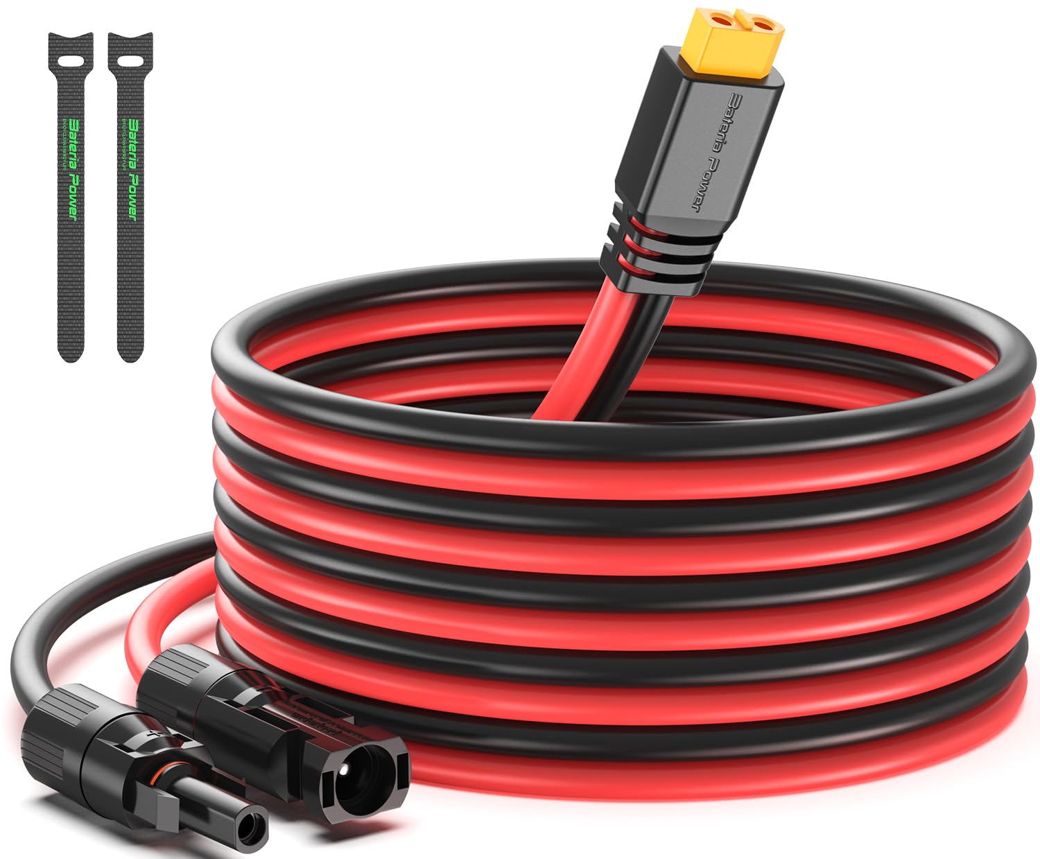 Bateria Power Solar to XT60 Charge Extension Cable 12AWG 10Ft Solar Connector to XT60 Adapter Cable for Solar Panel to LiFePO4 Battery RV Portable Power Station Solar Generator
