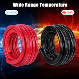Kimbluth 1/0 Gauge Battery Cable Copper Wire, 3FT Red+3FT Black 1/0 AWG Welding Cable Standard USA OFC Wire for Automotive, Battery, Solar, Marine and Generator