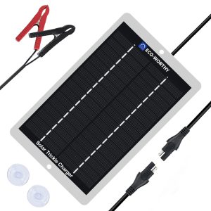 ECO-WORTHY Solar Battery Charger 12 Volt Waterproof Portable Power Solar Panel Solar Trickle Car Battery Charger Maintainer for Car Truck Boat RV Motorcycle Marine Trailer Battery,Plug and Play
