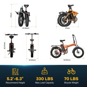 1000W Folding Electric Bike, 48V 20.8AH Large Removable Battery E-Bike, 30+MPH, 80 Miles Max Range, 20" Fat Tire Electric Bike for Adults, Adult Electric Bicycles Commute E-Bikes For Women/Men