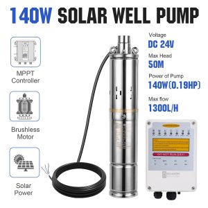 ECO-WORTHY 400W Solar Well Pump Kit, 140W Deep Well Submersible Pump with MPPT Controller Powered by 4pcs 100W Solar Panels for Off-grid Family use, Farm & Ranch, Deep Well