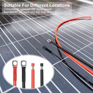 Geosiry 8 Gauge Battery Cable, 8 AWG Battery Cable Connect Battery and Charge Controller for Solar Panel Automotive RV Motorcycle Marine (8AWG 8FT)