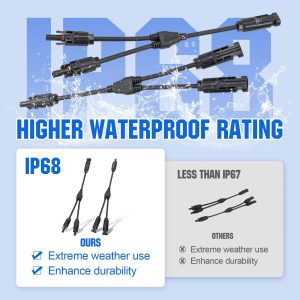 ECO-WORTHY Solar Connectors Y Branch Parallel PV Adapter Cable Wire Plug Tool Kit for Solar Panel(M/FF+F/MM)