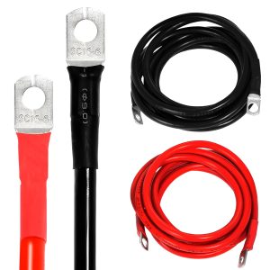 Auxbeam 7 AWG 7FT Battery Cables 2PCS, 7 Gauge Battery Cable Wire w/0.23" and 0.31" Tinned Copper Lugs, Compatible with Auxbeam Switch Panels & More