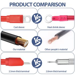 Honsyunoirtps 7 PCS Golf Cart Heavy Duty Battery Cables Wiring Kit for Club Car DS 1994-up 2 Awg 36 & 48 Volt 4 Gauge Golf Cart Battery Cables