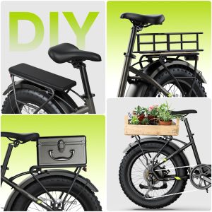 SISIGAD Folding Electric Bike for Adults - 1500W | 28MPH | 500Wh/48V | 60 Miles Electric Bike - 20" Fat Tire Dirt Ebike, 7-Speed Shock Absorber for Men Women Commuter, with Cargo Rack UL2849 Tested