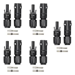 Slocable 8AWG Solar Panel Connector 10mm2, 1500V IP68 Waterproof 70A PV Plug Tinned Copper Pins,5 Pairs